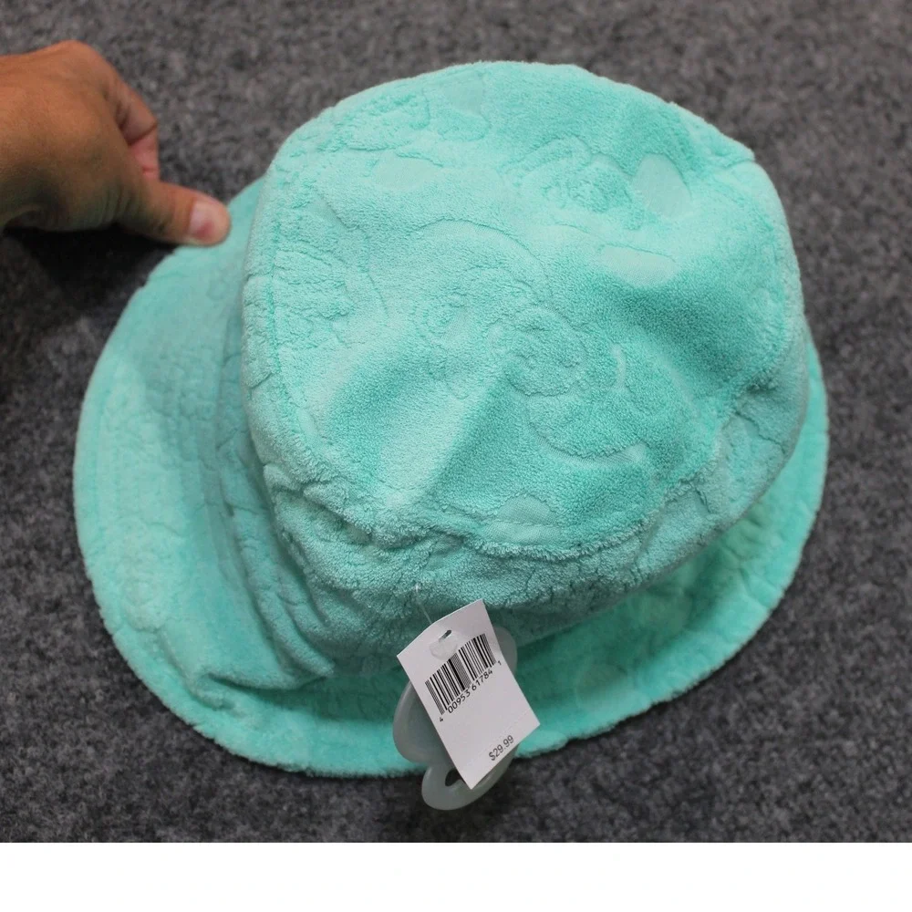 Disney Parks Aqua Terry Cloth Mickey‎ Mouse Bucket Hat One Size NWT